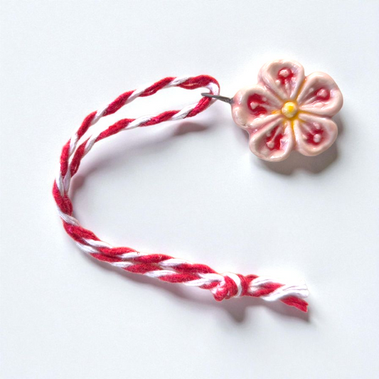 Christmas flower ceramic ornament